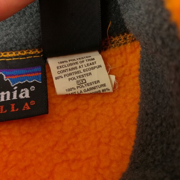 Vintage 1998 Patagonia Vest Synchilla Fleece Full Zip Orange Mens Large USA Made - Picture 4 of 11